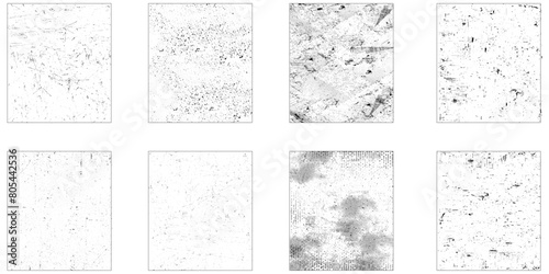 Abstract grunge distressed wall texture overlay background set. Vector art
