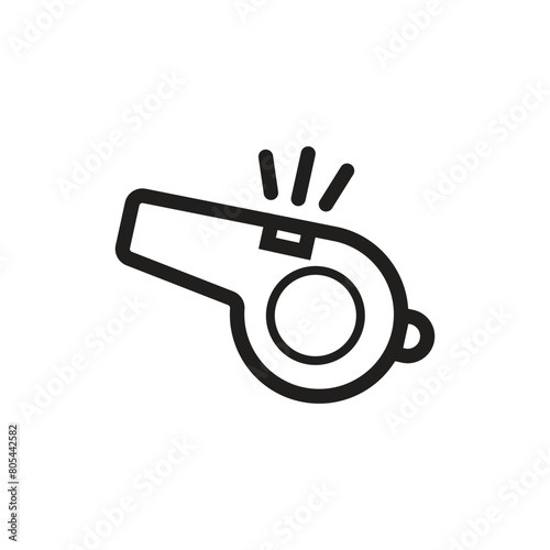 Whistle icon in line style. Editable stroke