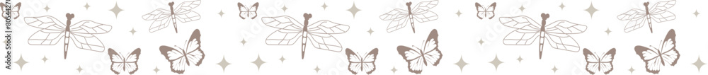 Butterfly with star doodle line border on transparent background.
Butterfly with star doodle line border on transparent background.