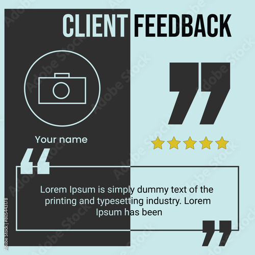 Instagram Client Feedback Template. Vector illustration