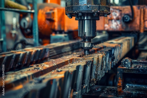 Metalworking process at a machine-building plant, close-up