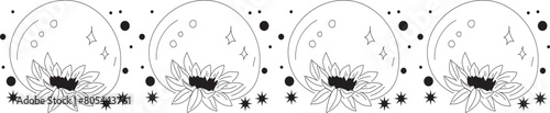 Beautiful globe line border illustration on transparent background.
