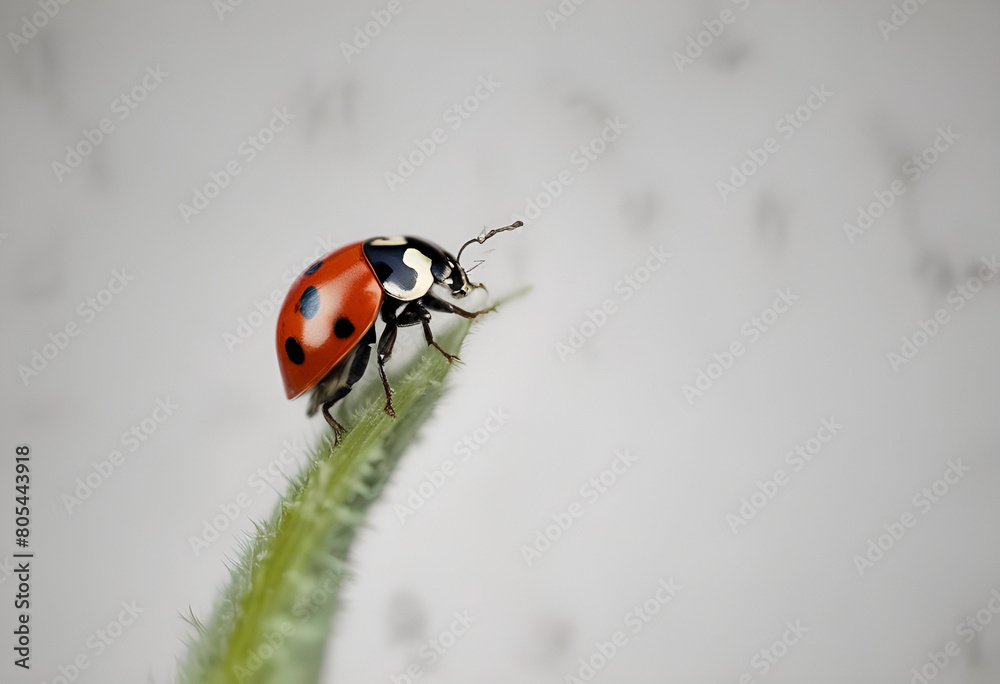 Fototapeta premium ladybug on minimal simple background