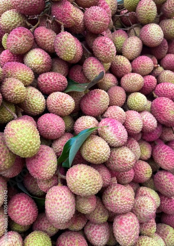 Fresh Lychee on market.this photo was taken from Bangladesh.