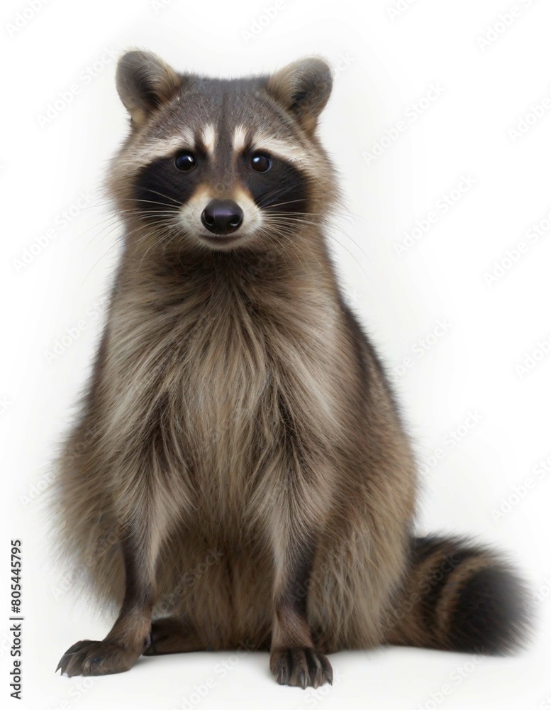 A raccoon on a white background A raccoon on a white background
