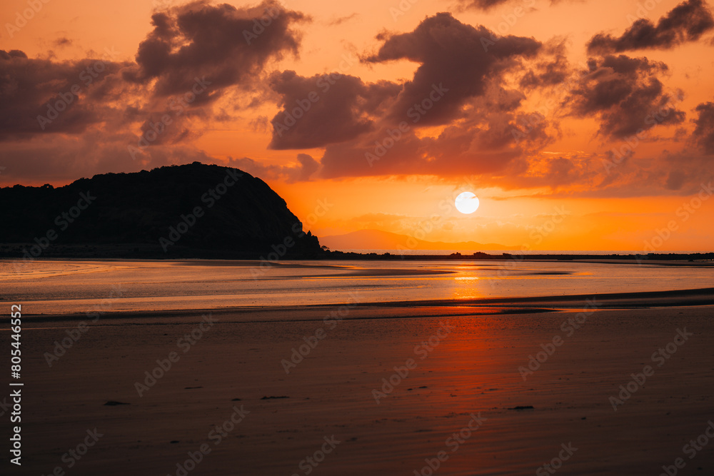 Colorful sunrise at the beach of Cape Hillsborough