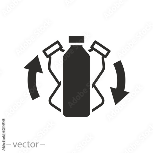 stired shaker icon, shake the bottle well, flat symbol on white background - vector illustration