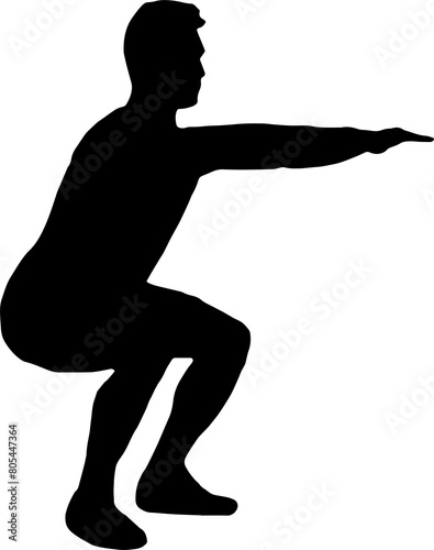 Fitness Vector Of Man Doing Situps Silhouette Isolated on transparent Background  Silhouette man PNG  bodybuilder training. Personal trainer workout. Fit man exercise