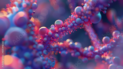 A colorful, glowing, and somewhat abstract image of a cell © Cheeta-Ai-Photos