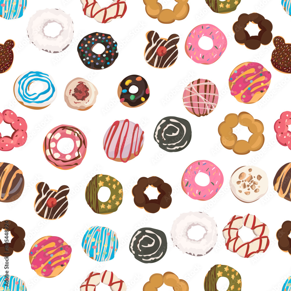 Donuts seamless pattern background.
Donuts seamless pattern background.