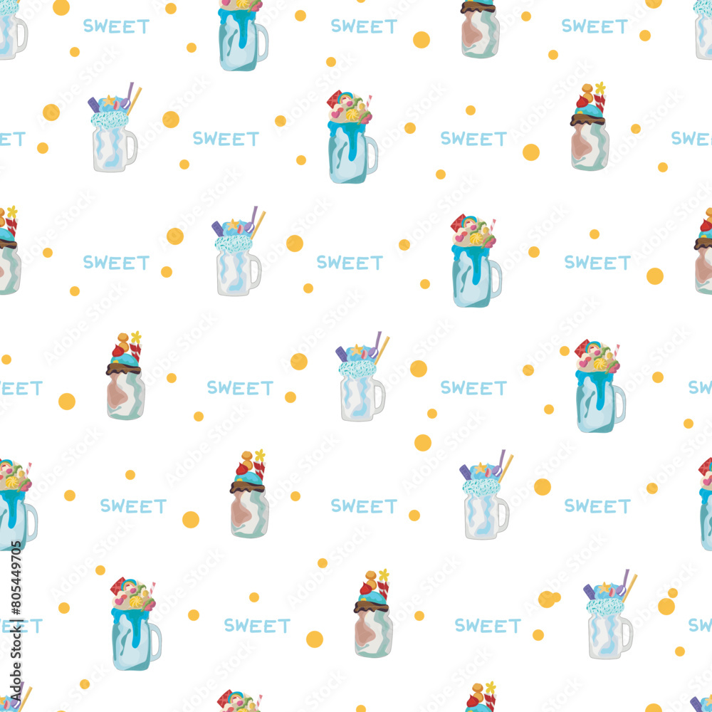 Smoothies seamless pattern background.
