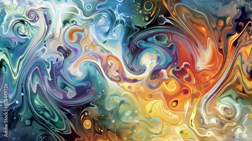 A mesmerizing abstract artwork with vibrant colors and swirling patterns.