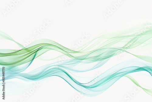 Fresh spring green and pale blue tiddle waves, evoking the feel of a gentle breeze, presented on a solid white background.