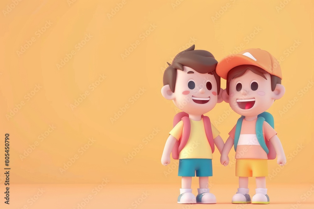 custom made wallpaper toronto digitalIllustration of happy friendship day. People standing together