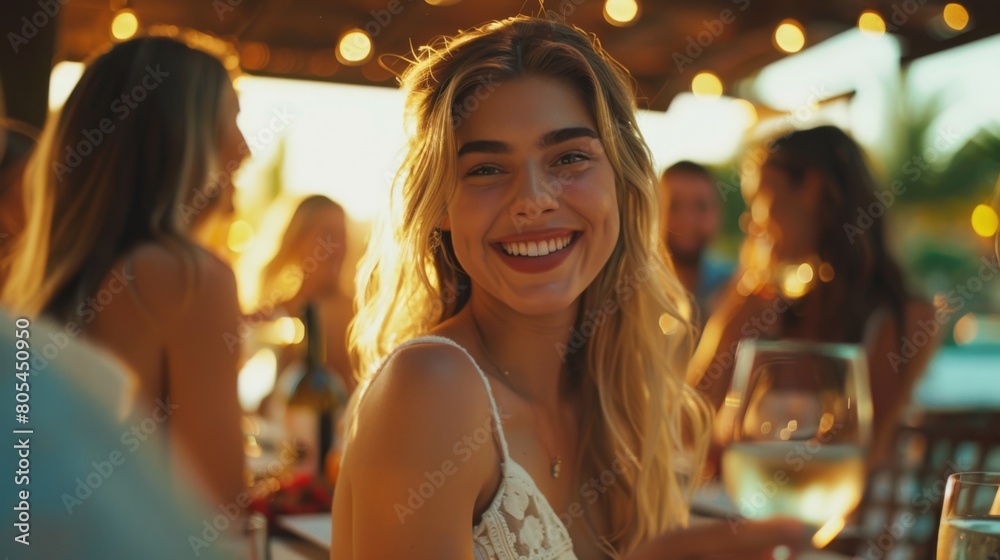 A Smiling Woman at Sundowner