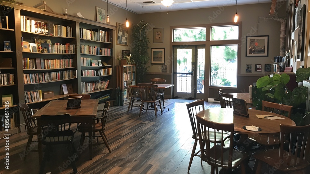 Cozy Christian book cafe blending literature coffee