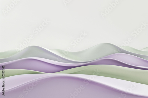 Muted lavender and bright sage green tiddle waves, forming a subtle yet appealing contrast on a solid white background.