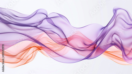 Smokey waves in matte lavender and vibrant peach, creating a sweet and soothing abstract on a solid white background.