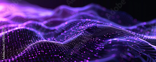 Abstract mesh of neon violet lines on a black canvas, mimicking the flow of information in a supercomputer network.