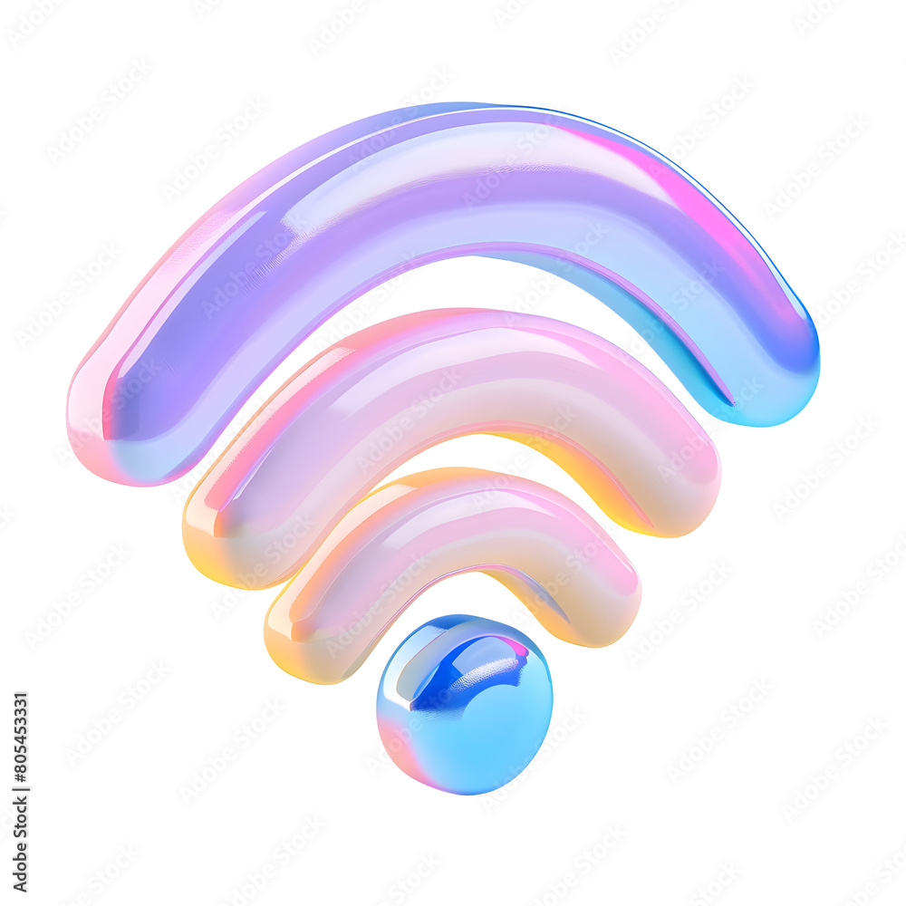 WIFI icon , 3D Realistic Wireless network isolated on transparent background WIFI icon , 3D Realistic Wireless network isolated on transparent background