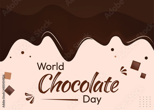 World Chocolate Day Editable Vector Design Eps, with typography and bites. Chocolate Day banner backdrop