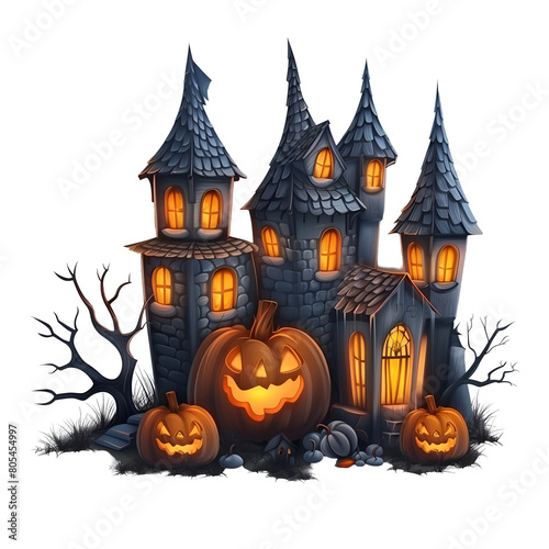 Illustration of Halloween castle © AhmadSoleh