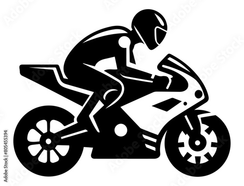 sports motorcycle icon isolated on white