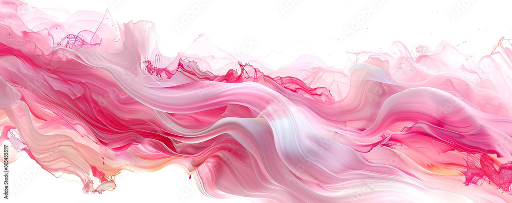 Blossom Pink Waves, Soft Pink and White Wavy Abstract, Floral Inspired, Isolated on White Blossom Pink Waves, Soft Pink and White Wavy Abstract, Floral Inspired, Isolated on White