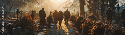 Sad bury ceremony at old cemetery church funeral farewell RIP.