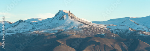 Snowy mountain nature photo, mountain gorgeous view, stock photo photo