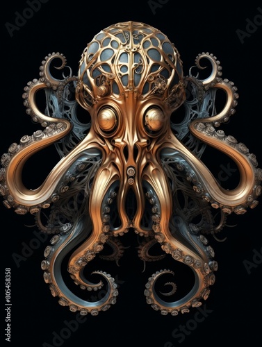Steampunk Octopus with Gearwork Galore 