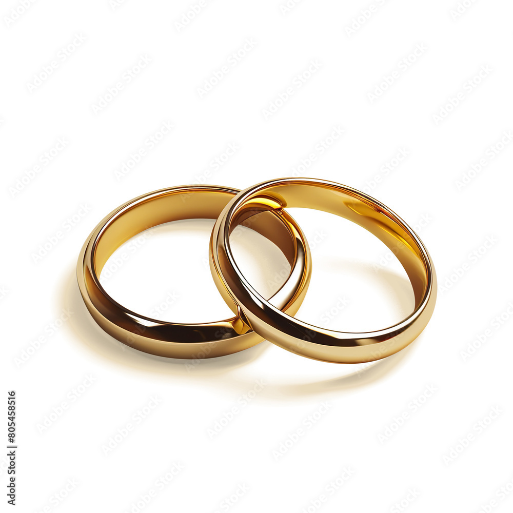 Two golden wedding rings isolated on a transparent background
Two golden wedding rings isolated on a transparent background