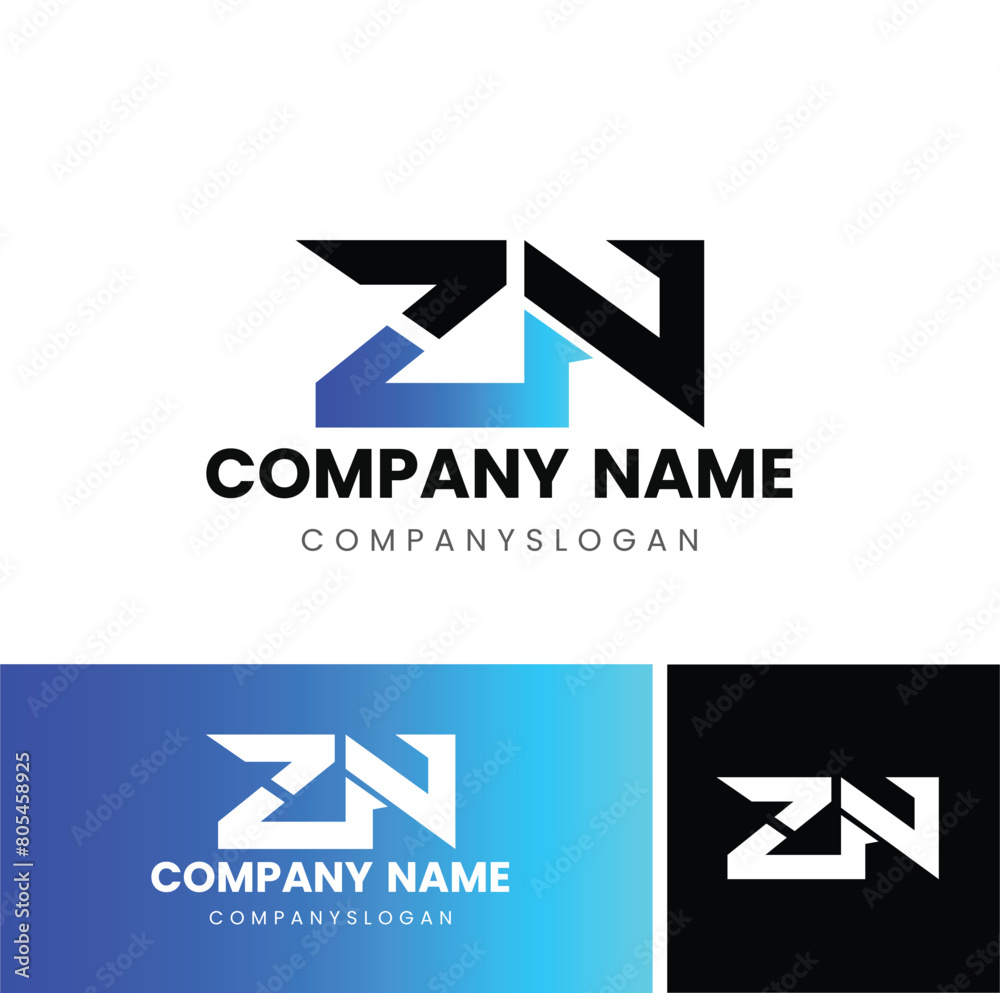 ZN initial logo design ZN initial logo design