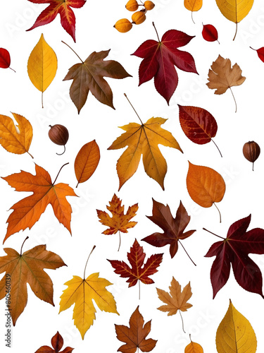 autumn leaves collection isolated on white, leaf