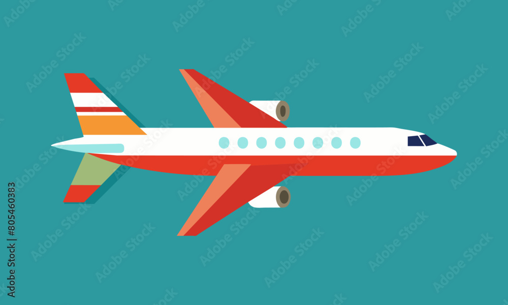 Airplane flying in the sky illustration