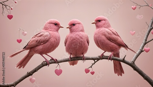 three birds on a branch