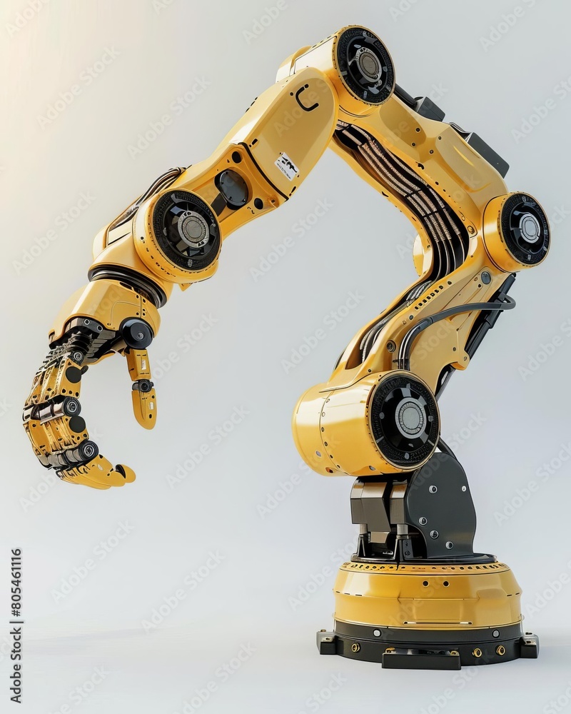 robotic arm 3d on white background Mechanical hand Industrial robot manipulator Modern industrial technology robotic arm 3d on white background Mechanical hand Industrial robot manipulator Modern industrial technology