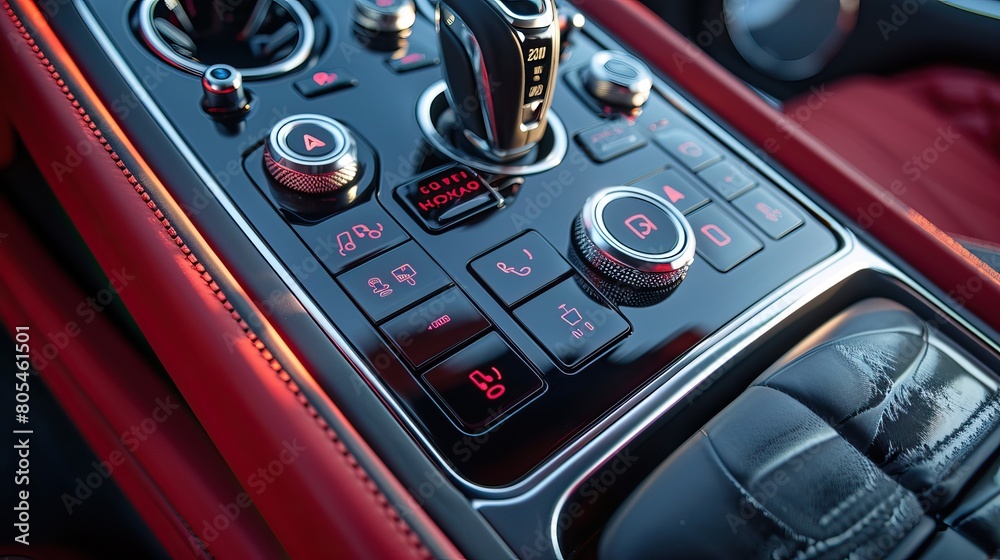 Obraz premium Close-up of Passenger Car Automatic Transmission