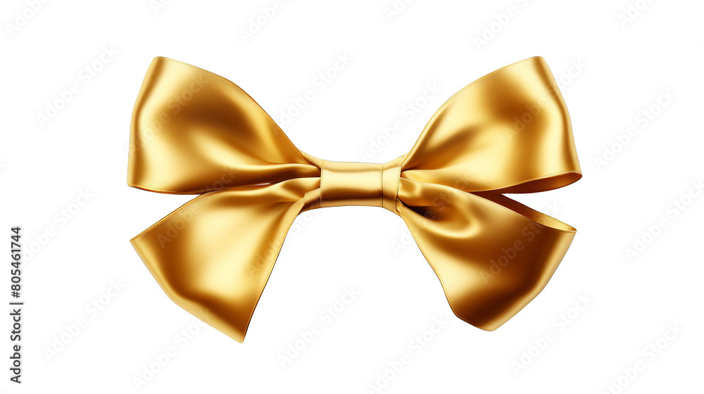 The image shows a shiny gold bow on a black background. The image shows a shiny gold bow on a black background.