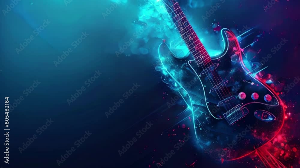 Rock music blue background. Rock Poster with Guitar and Place for Text Rock music blue background. Rock Poster with Guitar and Place for Text