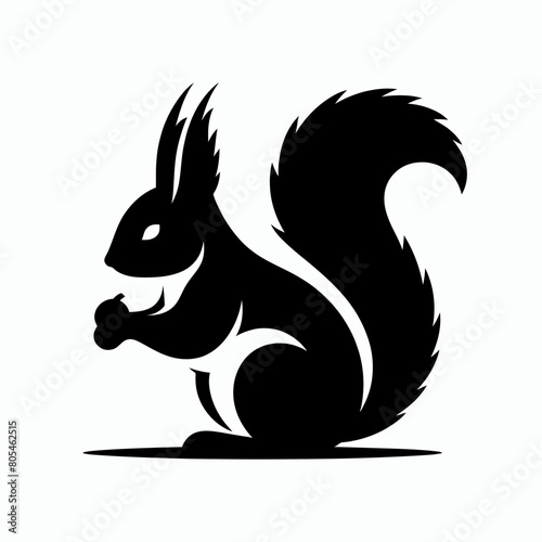  Squirrel silhouette vector illustration white background