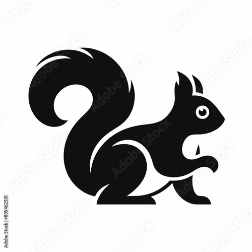  Squirrel silhouette vector illustration white background