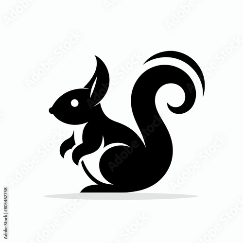  Squirrel silhouette vector illustration white background