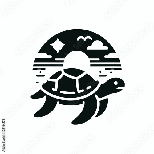  turtle silhouette vector illustration white background