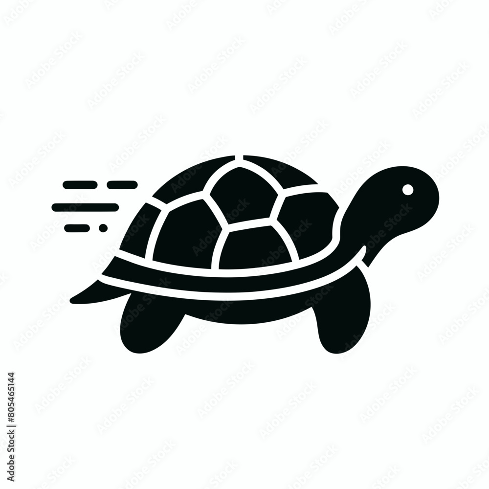 Obraz premium turtle silhouette vector illustration white background