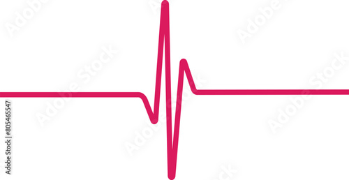Pink heartbeat single beat line icon. Emergency ekg monitoring. ECG monitor beat rate for lab. Electrocardiogram. vector illustration