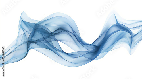 Pristine frost blue wavy abstract design, sharply isolated on a white background, high-resolution.