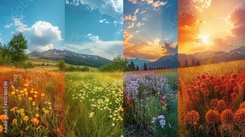 Marvel at the enchanting spectacle of all four seasons in this captivating image photo