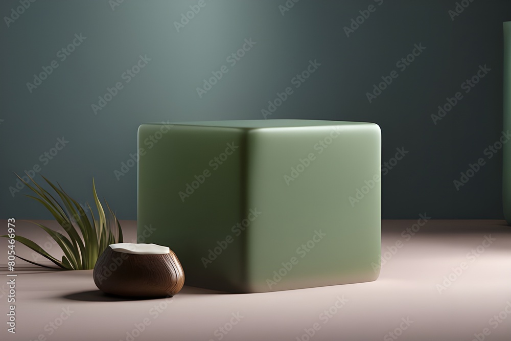 Green beauty product photography backdrop with stones Green beauty product photography backdrop with stones