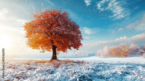 Immerse yourself in the captivating allure of all four seasons in this image,